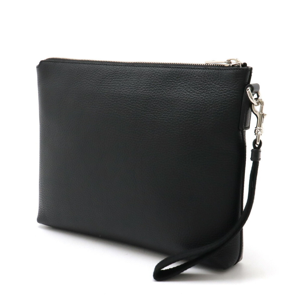 Gucci Silver Bag Leather Clutch Black Cosmopolis